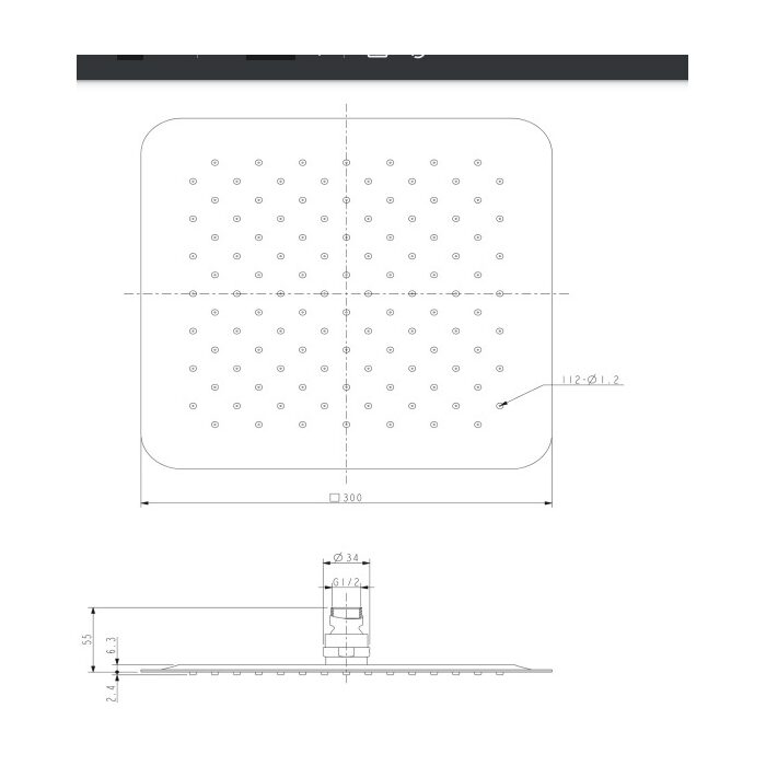 верхній душ Omnires Ultra Slimline chrome 30x30 cm (WGU230CR)