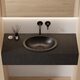 умивальник Omnires Shell 38х25 matt black lava (SHELL380UPBLV)