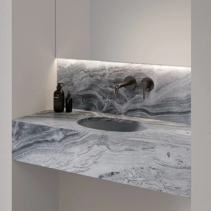 умивальник Omnires Shell 38х25 matt ash grey (SHELL380UPAG)
