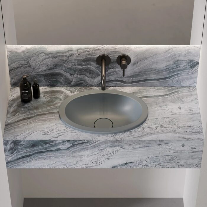 умивальник Omnires Shell 38х25 matt ash grey (SHELL380UPAG)