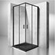 душова кабіна Rea Punto 80x80 black безпечне скло, прозоре (REA-K4800)