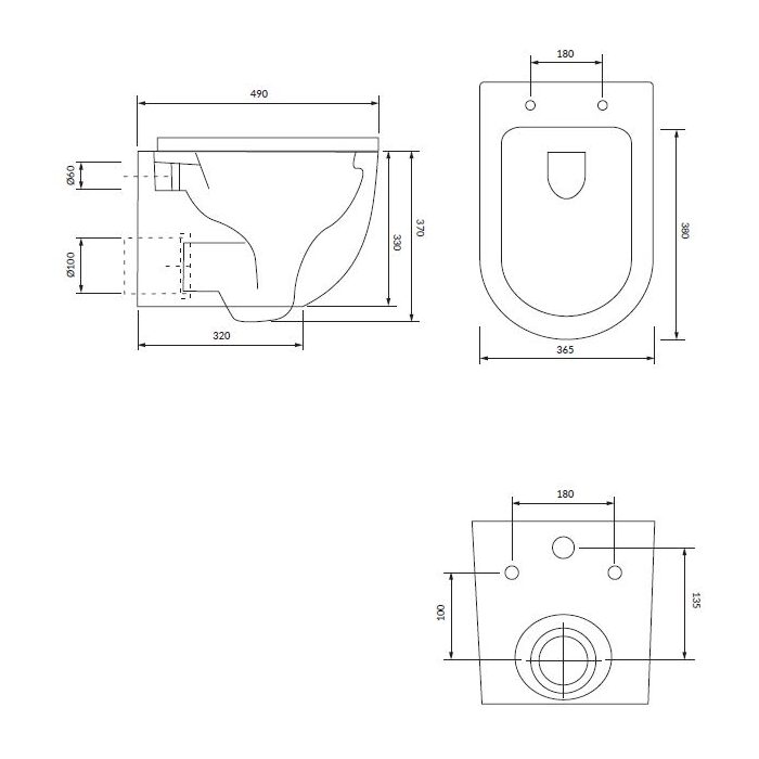 унітаз Omnires Ottawa 49x37 rimless підвісний, сидіння дюропласт, white matt (OTTAWAMWBM)
