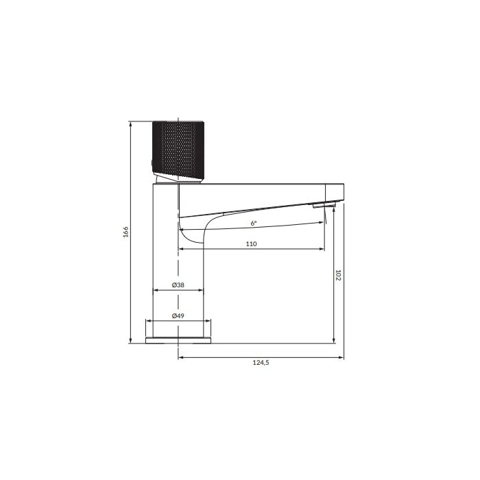 змішувач для умивальника Omnires Contour brushed copper (CT8010CPB)