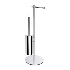 йоржик для унітазу з утримувачем для туалетного паперу Omnires Modern Project brushed chrome (MP60810CR)