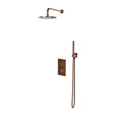 душова система Omnires Contour прихованого монтажу з термостатом, brushed copper (SYSCT11CPB)