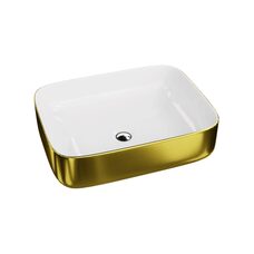 умивальник Lavita Galera Gold/White 50,5x40 накладний (5900378322597)