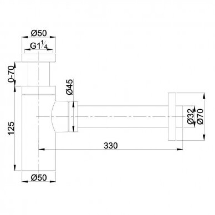 сифон для умивальника Omnires graphite (A186GR)