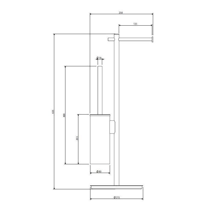 йоржик для унітазу з утримувачем для туалетного паперу Omnires Modern Project brushed copper (MP60810CPB)