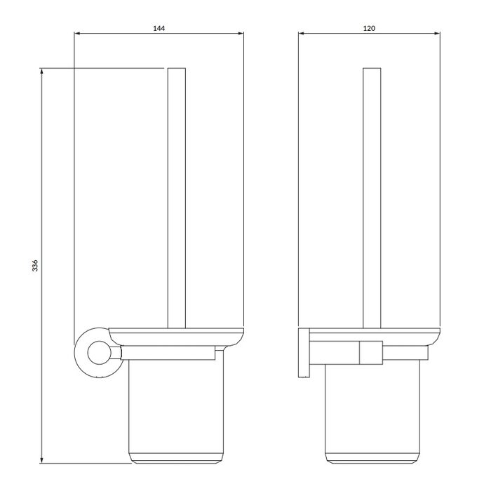 йорж для унітазу Omnires Modern Project white matt (MP60620WM)