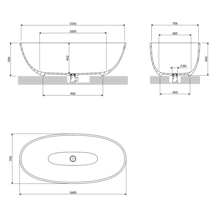 ванна кам'яна Omnires Shell 160x75 окремостояща matt dune beige (SHELLWWDB)