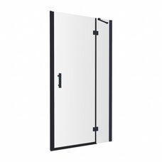душові двері із стінкою Omnires Manhattan 80x195 см безпечне скло black (ADC80X-ABLTR)