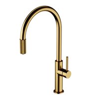 змішувач для кухні Omnires Switch на дві води з висувним виливом, brushed gold (SW9057-FD1GLB)