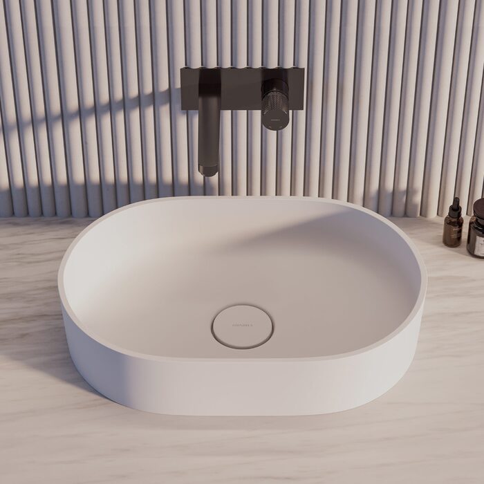 умивальник Omnires Ovo 55x36 white matt (OVOUNBM)