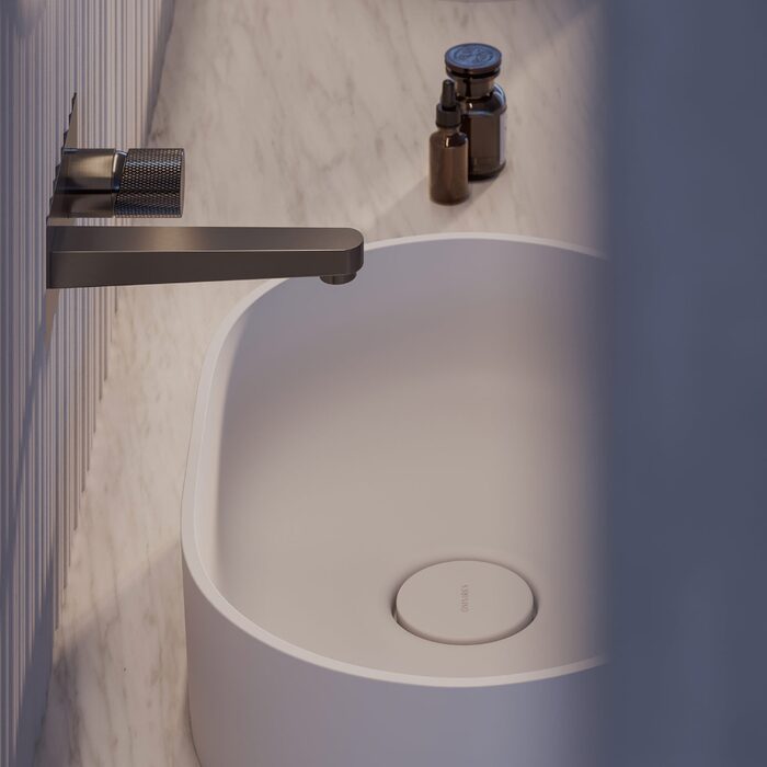 умивальник Omnires Ovo 55x36 white matt (OVOUNBM)