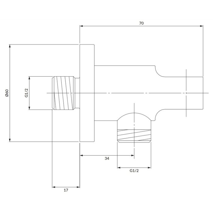 душовий кронштейн Omnires copper 6 cm (8873CP)