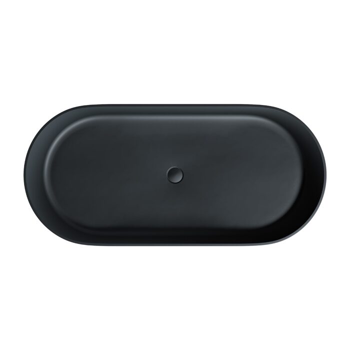 ванна кам'яна Omnires Ovo 160x75 овальна black lava (OVOWWBLV)