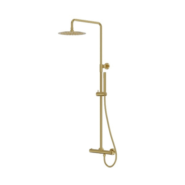 душова система Lavita Orion з термостатом, brushed gold (5900378341659)
