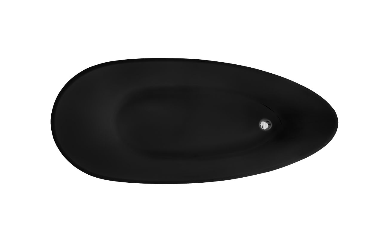 Ванна акриловая BESCO GOYA ретро черная 160х70 с сифоном клик-клак