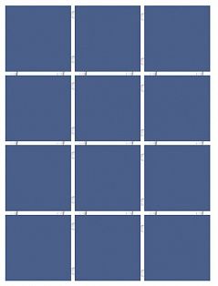 Конфетти 1234 синий, полотно 12 частей 9.9х9.9 300х400