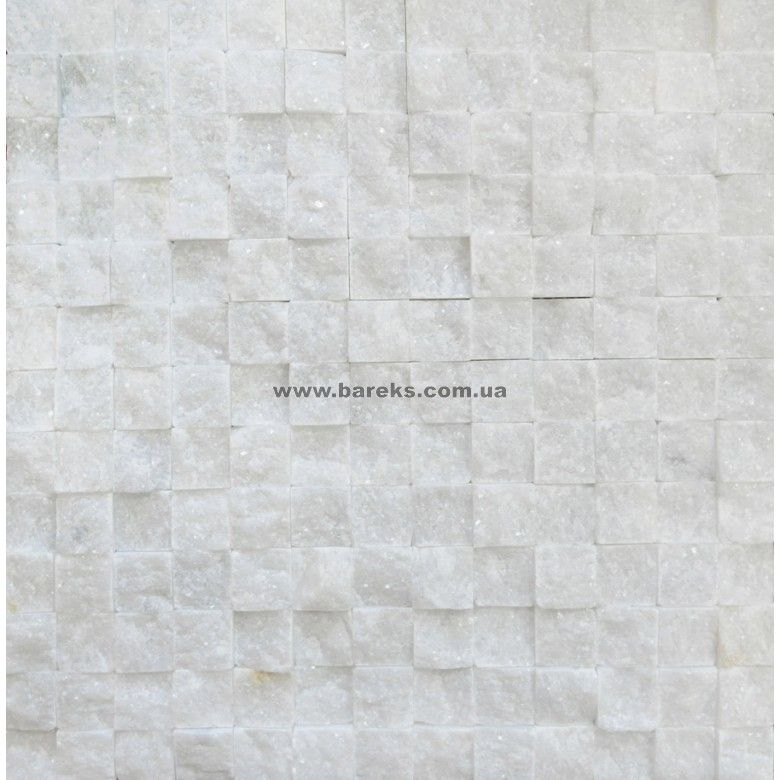 Mugla White Marble mosaic колотая 1x30.5x30.5 (2,3x2,3)