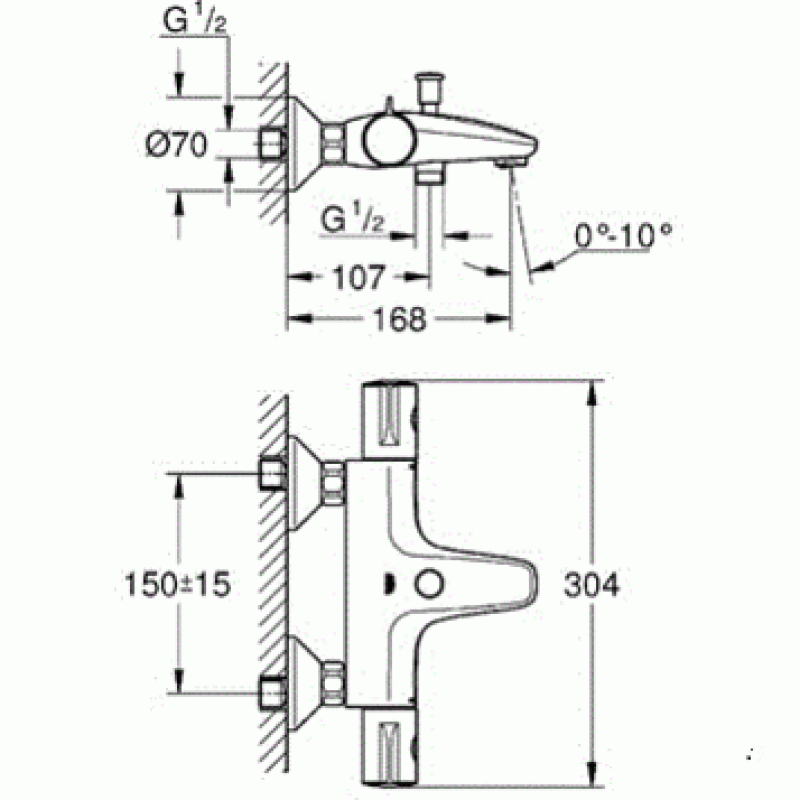 34576000 Grohtherm 800 Термостат для ванны с регулируемым аэратором