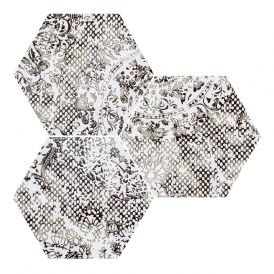 Inedita white nat hexagon wall 25x30