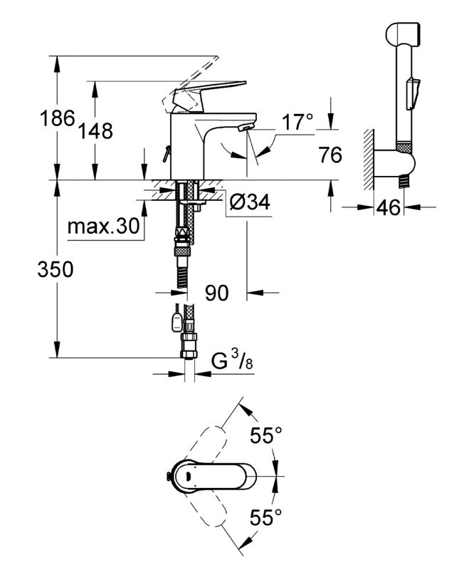 23125000 Eurosmart Cosmopolitan OHM basin Hygien.