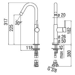 Смеситель для раковины Nobili Acquerelli AQ93118/30IX