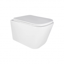 Унітаз Crow підвісний Ultra Quiet 490х360х290 мм з сидінням Slim Duroplast/ Soft-close/ Quick relase White Qtap