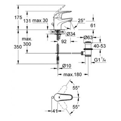 32732000 Euroeco Смеситель однорычажный для раковины DN 15 S-Size