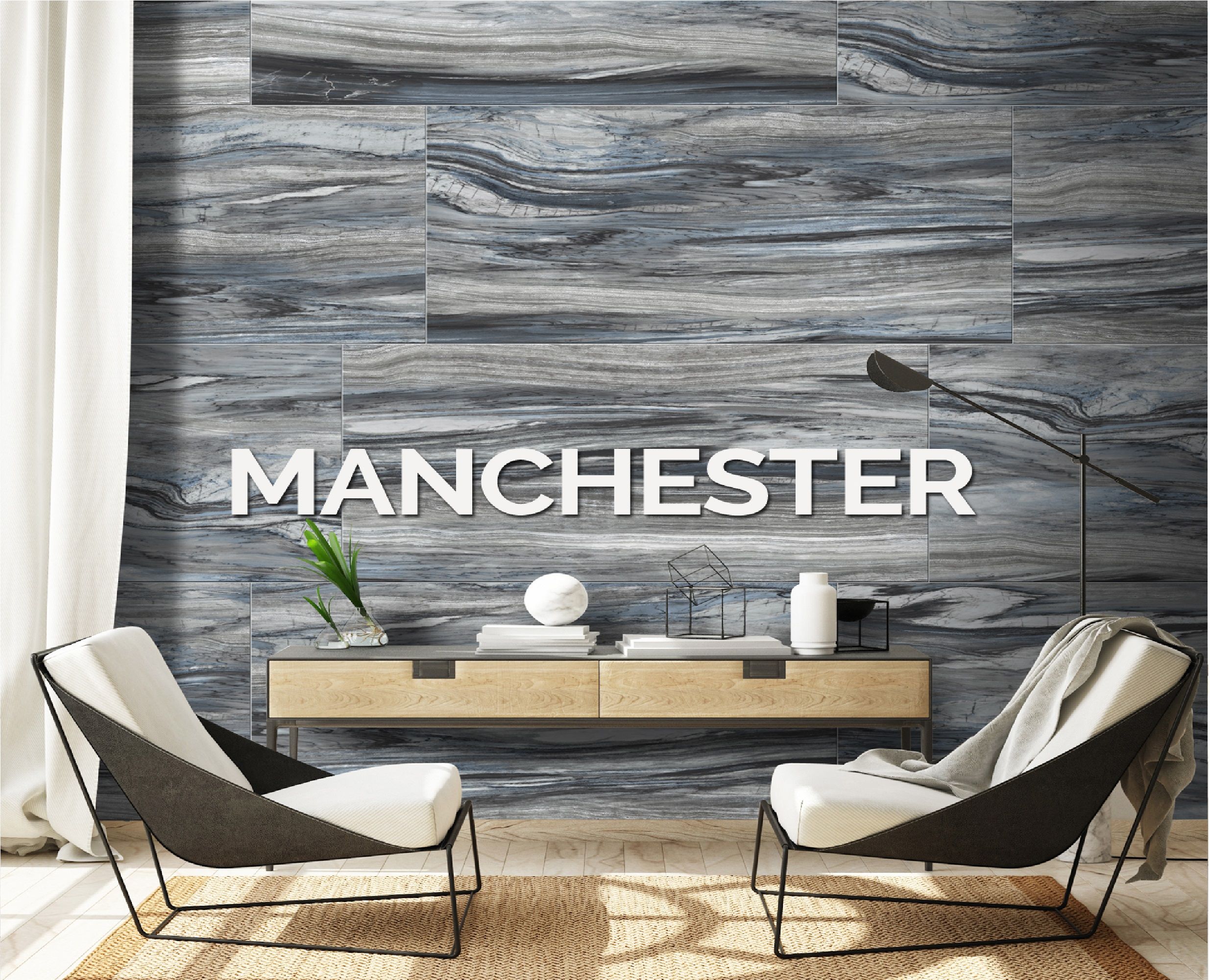 Manchester blue polished rectifie