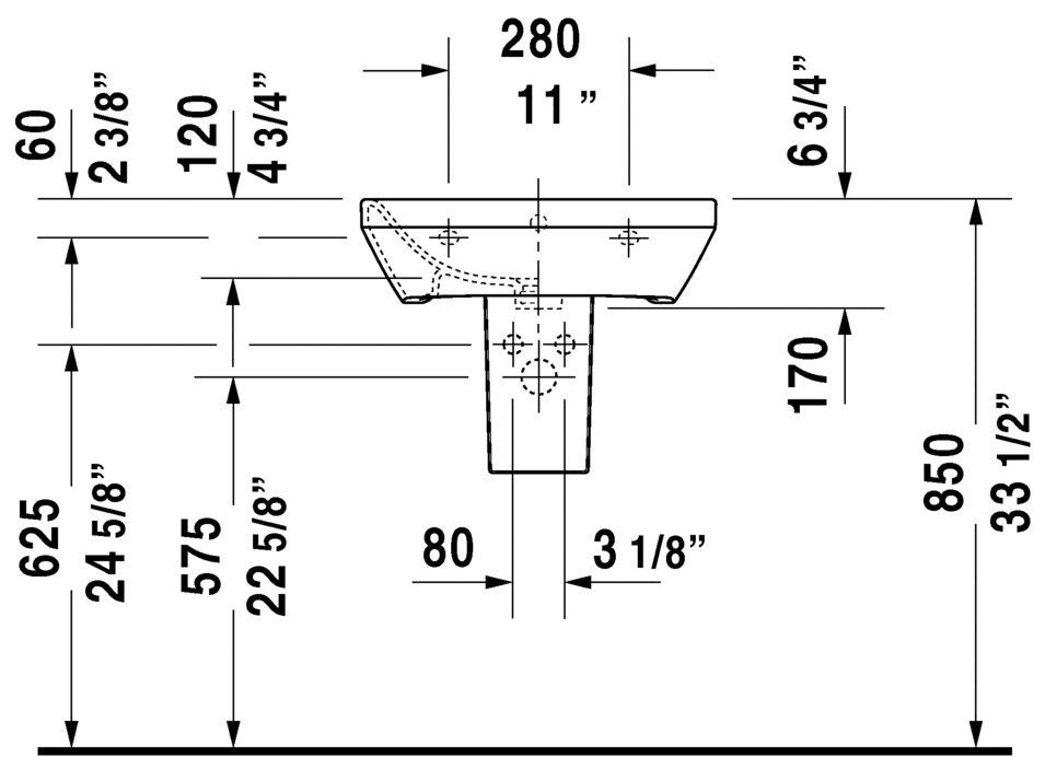 ПОЛУПЬЕДЕСТАЛ DURAVIT DURASTYLE БЕЛЫЙ (0858300000)