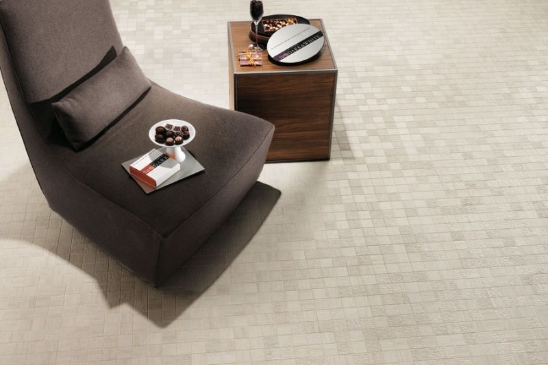 Sunrock Travertino Almond + White Mosaico Fabric (Санрок Травертино Алмонд + Вайт Мозаико Фабрик)