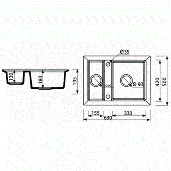 Кухонная мойка Marmorin CIRE, 375503