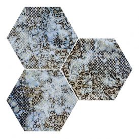 Inedita blue nat hexagon wall 25x30