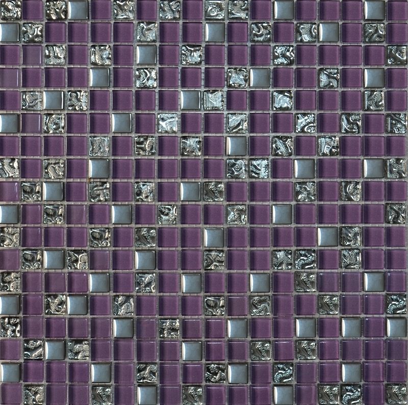 914 Микс фиолетовый - платина - платинна рельеф