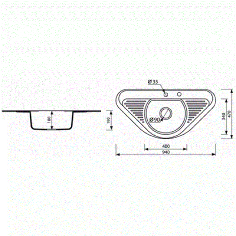 Кухонная мойка Marmorin DURO (трапеция), 130743