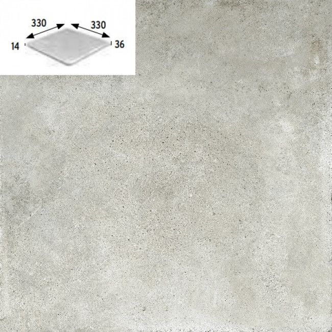 Urban Gris Esquina Redondo 330x330x14 mm 904286 PZ715