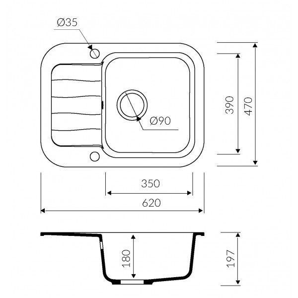 Кухонная мойка Marmorin IGNIS, 435133