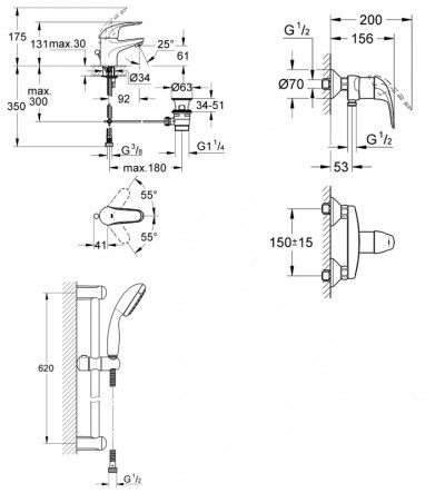 123232 EUROECO shower bundle