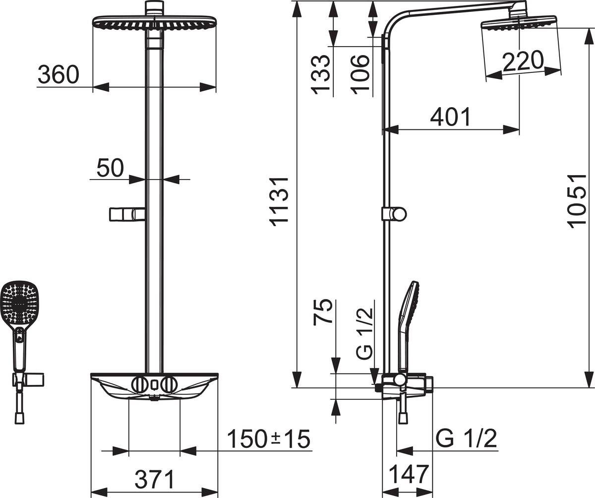 Смеситель с верхним душем Oras Esteta Wellfit 7592U-11 EAN6414150083150