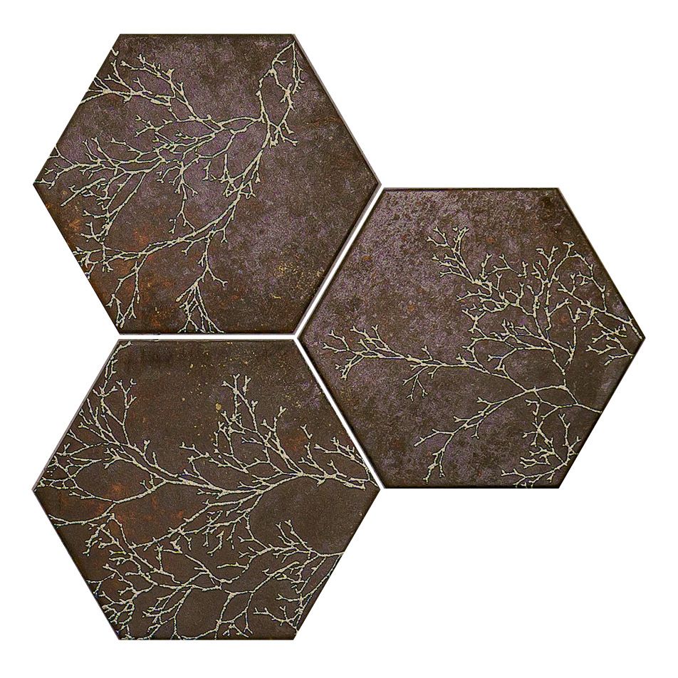 Ozone brown decor hexagon wall 25x30