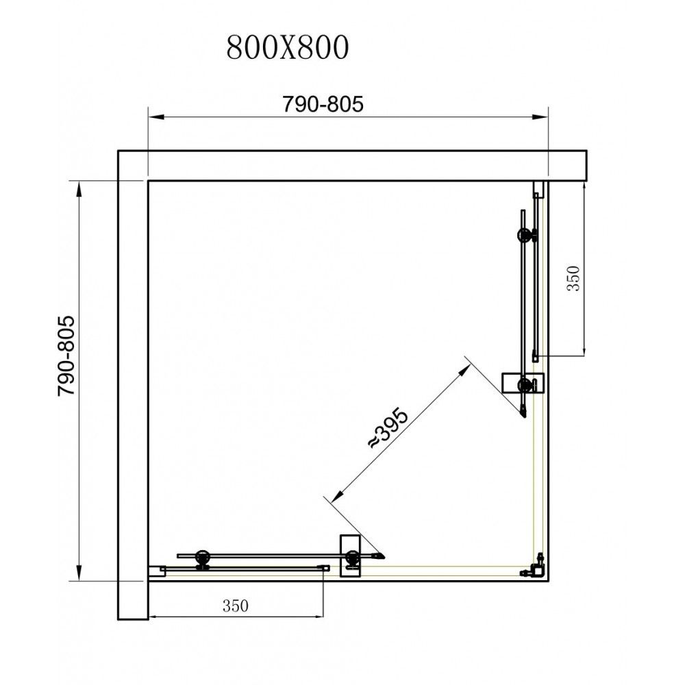 Душевая кабина DUSEL A-513 Silk Screen 800х800