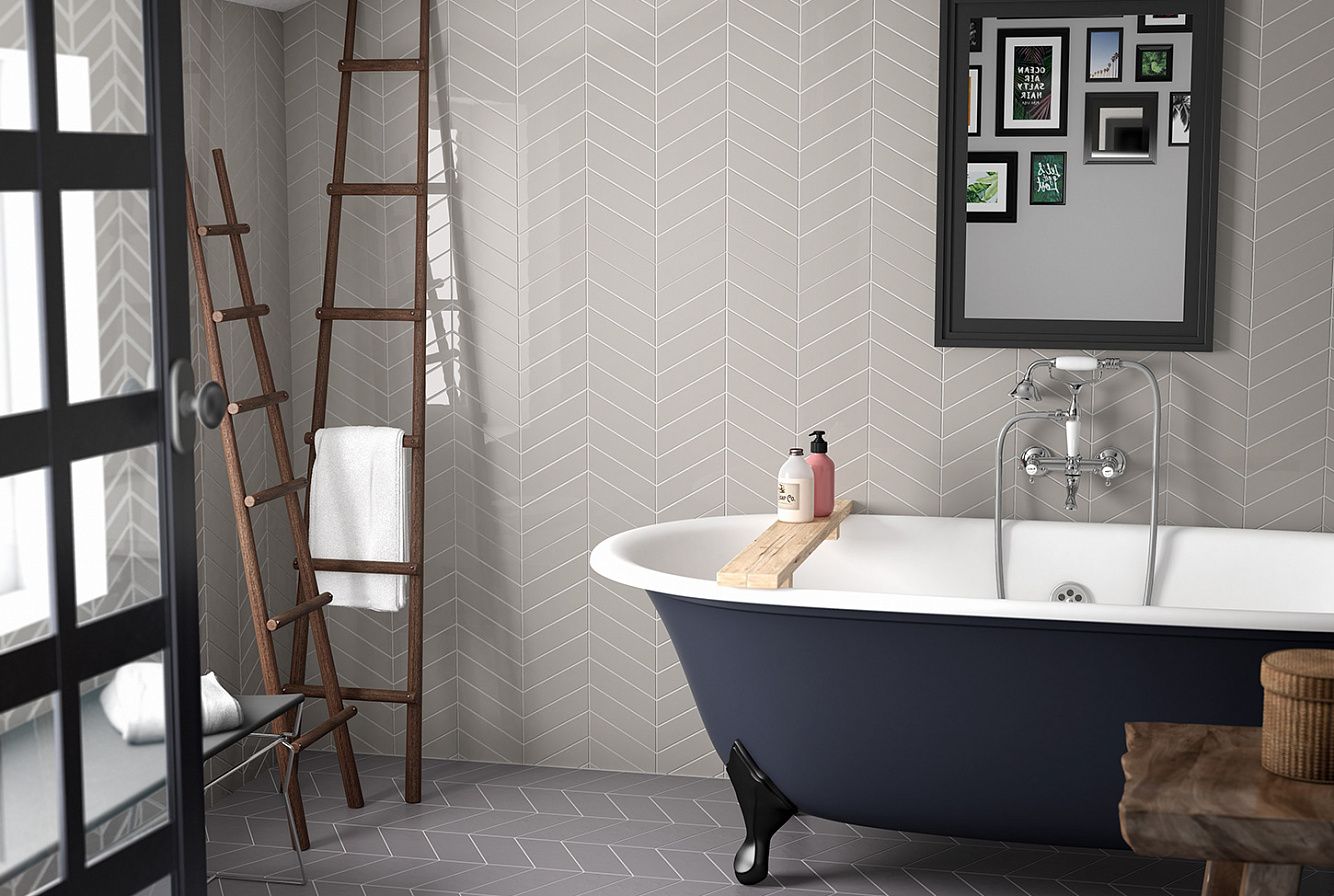 Chevron Wall Dark Grey Right 23359