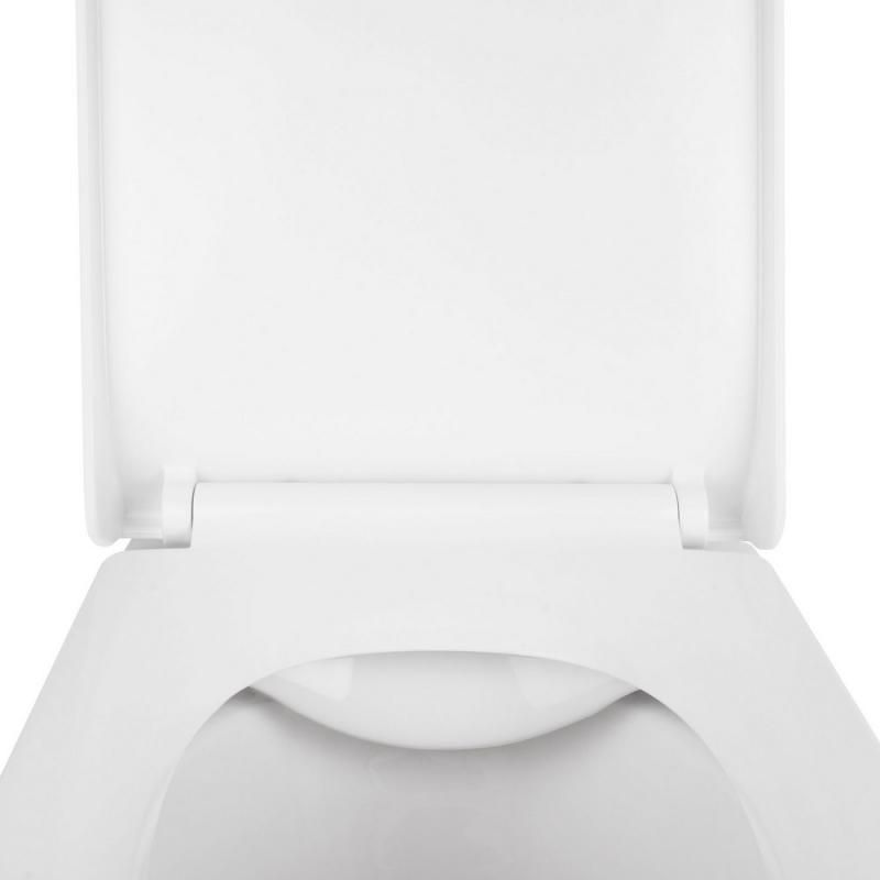 Унитаз Tern подвесной Rimless 490x340x350 мм с сиденьем Slim Duroplast/ Soft-close/ Quick relase White Qtap