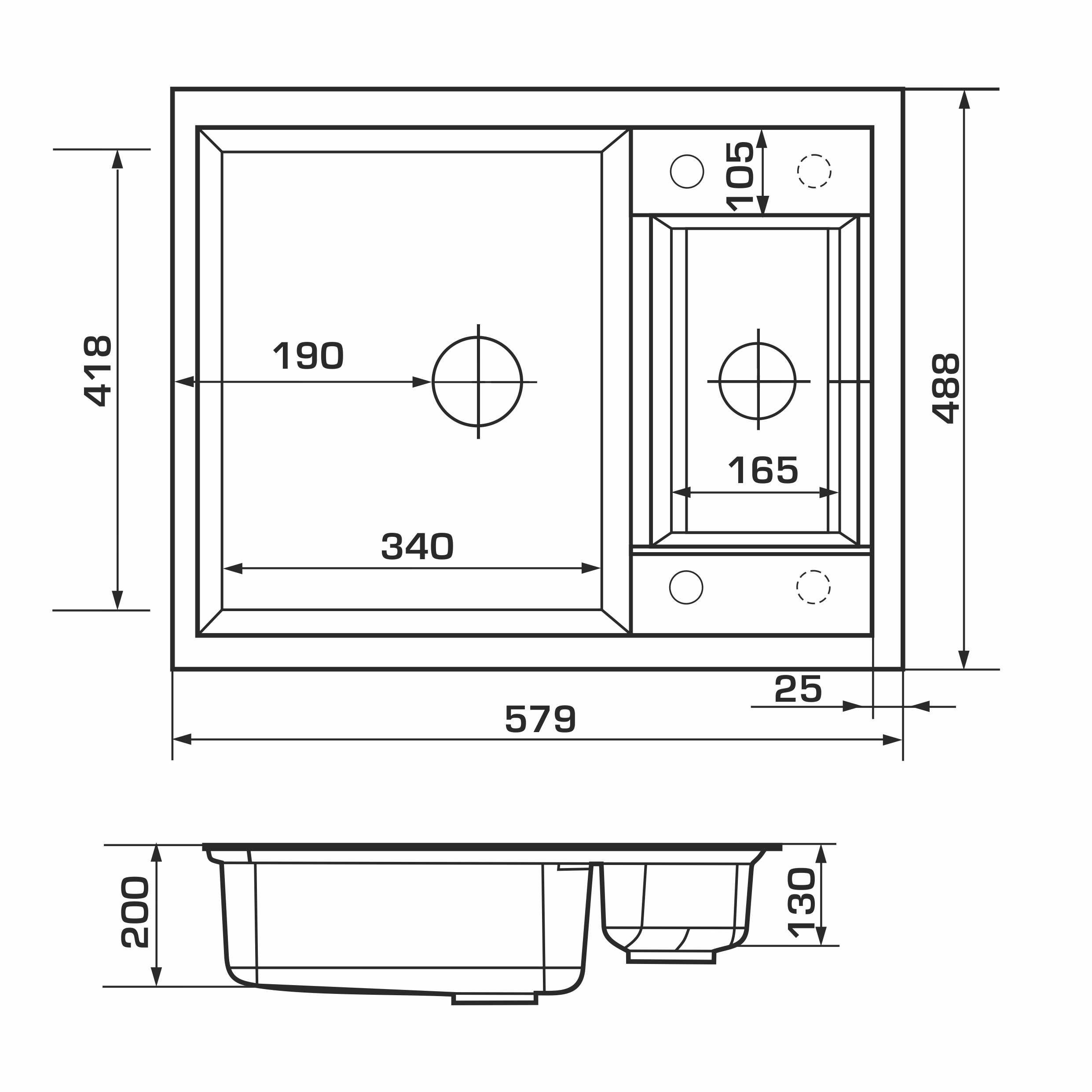 Мойка Samora Terra
 579х488х200