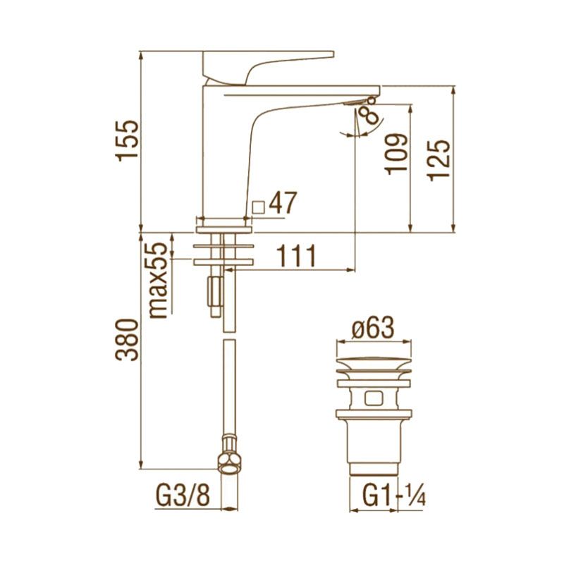 Смеситель для раковины Nobili Seven SE124118/2BM