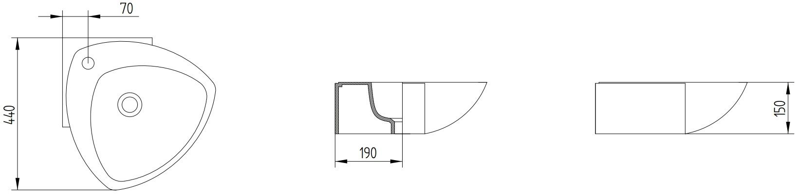 Умывальник L236 Spot Corner (L236T0R1V1)