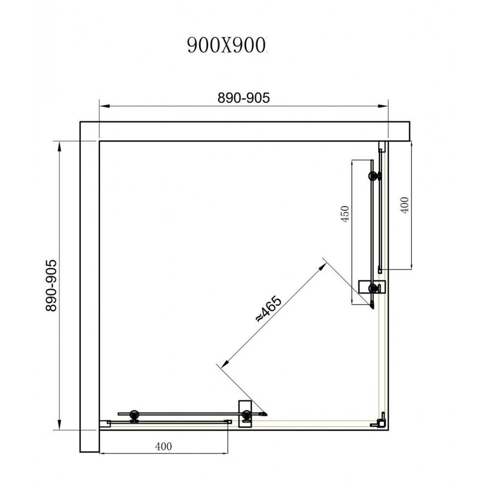 Душевая кабина DUSEL DL194 Chrome 900х900