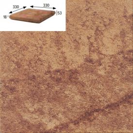 Marron Peldano Esquina Redondo 330x330x53x18 mm 901640 PZ555